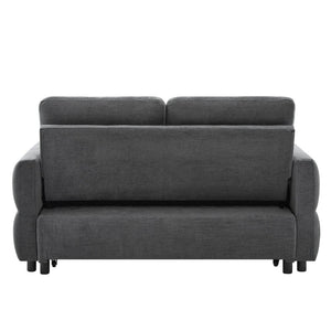 English Elm Convertible Chenille Sleeper Loveseat with Usb Ports and Reclining Backrest for Small Spaces Grey N719P390439E