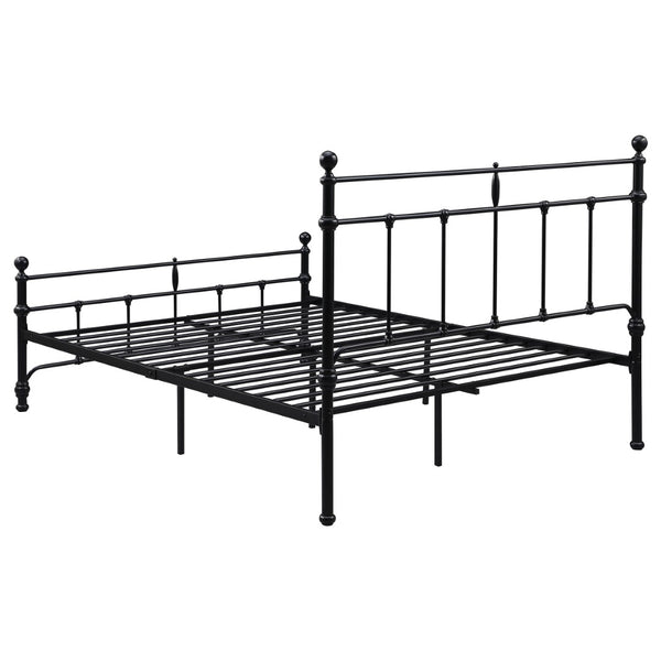 English Elm Durango Powder-coated Open Frame Queen Bed with Ornate Metal Headboard Farmhouse Loft B062P447946