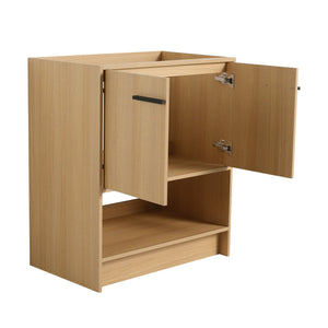 English Elm 30" Freestanding Bathroom Vanity Cabinet with 2 Doors, Integrated Basin & Open Shelf, Modern Ergonomic Design Oak W1972P268398