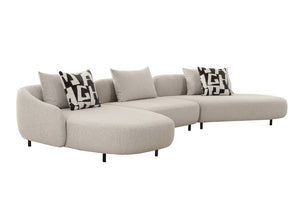 VIG Furniture Marge Modular Beige Sectional Sofa - Contemporary 6-Seat Comfort, Durable Fabric, 5 Pillows Included VGOD-ZW-24015-BGE