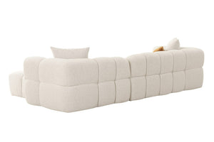 VIG Furniture Freya Modular Beige Sectional Sofa With Ash Veneer Console, Right-Facing Chaise, 5-Seat Comfort VGOD-RD-047-BGE