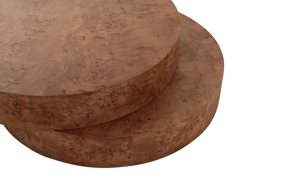Vig Furniture Modrest Ely - Chic Modern Faux Burl Coffee Table In Rich Brown, Crafted Elegance From China Brown  Vgod-lz-218c