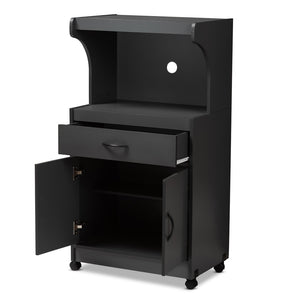 Baxton Studio Baxton Studio Tannis Modern Kitchen Cabinet with Smart Storage and Easy Mobility for Contemporary Spaces Grey WS883150-Dark Grey