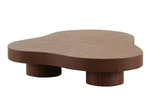 Vig Furniture Modrest Larch - Stylish Walnut Free Form Coffee Table For Contemporary Living Room Decor And Elegance Walnut  Vgod-lz-339c-a