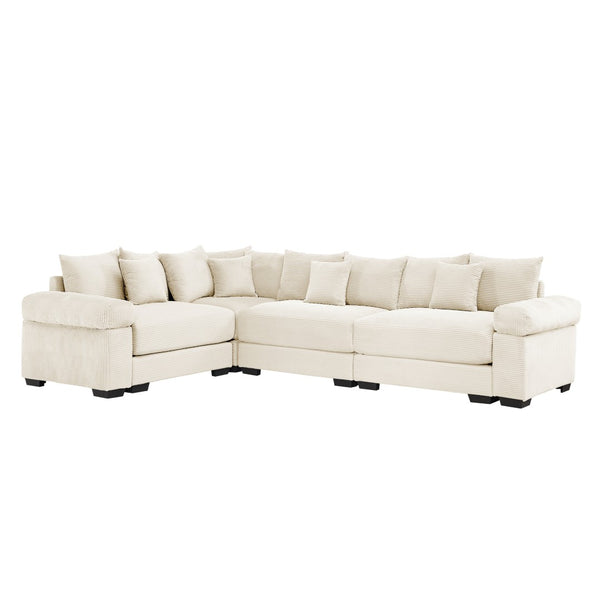 English Elm Oversized Modular Sectional Couch - Ergonomic Deep Seating, Extra-Wide Armrests & 12 Cozy Pillows! W714S01295-GIGA