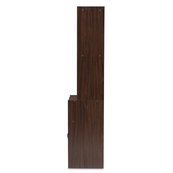 Baxton Studio Baxton Studio Laurana Modern Dark Walnut Hutch - Stylish Storage & Microwave Compartment For Kitchen WS883200-Dark Walnut