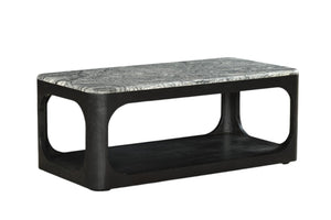 Vig Furniture Modrest Marco - Elegant Black & White Granite Coffee Table For Contemporary Living Spaces, India Made Black,White  Vgnr-ni90022