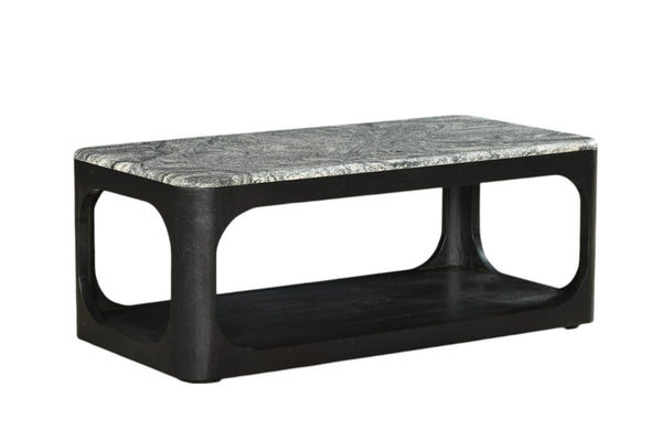 Vig Furniture Modrest Marco - Elegant Black & White Granite Coffee Table For Contemporary Living Spaces, India Made Black,White  Vgnr-ni90022