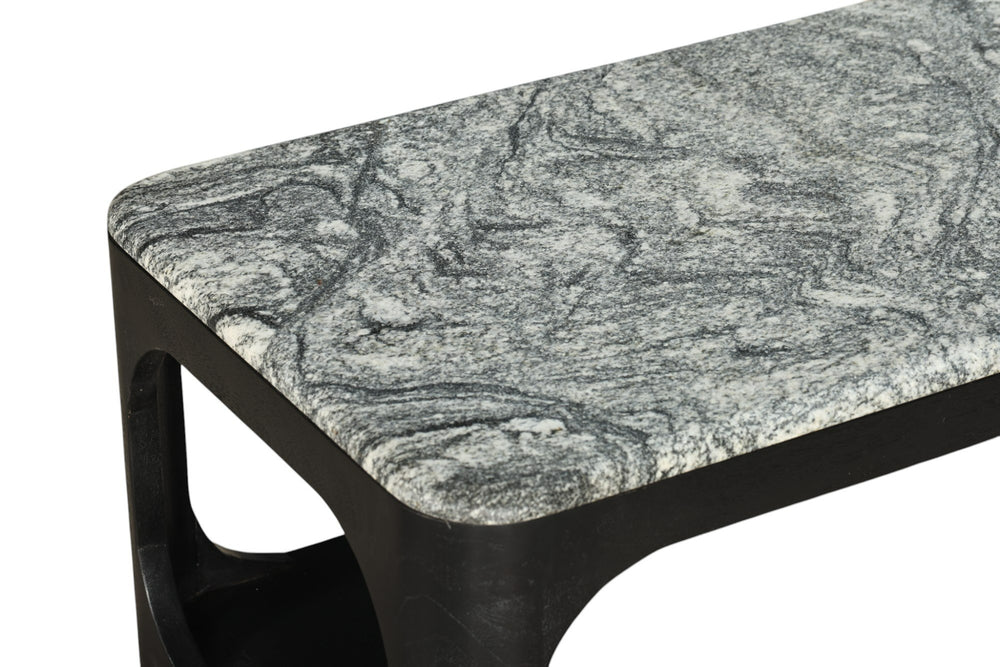Vig Furniture Modrest Marco - Elegant Black & White Granite Coffee Table For Contemporary Living Spaces, India Made Black,White  Vgnr-ni90022