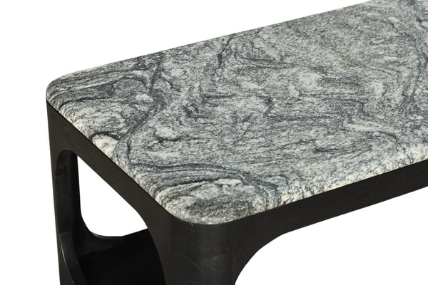 Vig Furniture Modrest Marco - Elegant Black & White Granite Coffee Table For Contemporary Living Spaces, India Made Black,White  Vgnr-ni90022