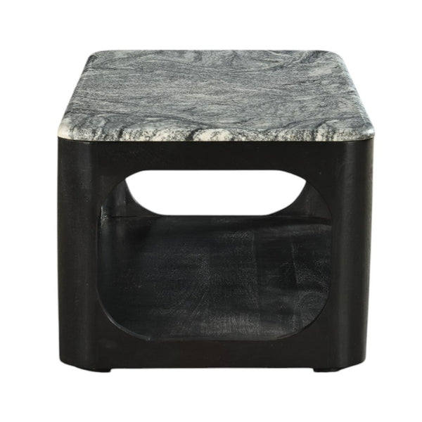 Vig Furniture Modrest Marco - Elegant Black & White Granite Coffee Table For Contemporary Living Spaces, India Made Black,White  Vgnr-ni90022