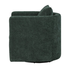 English Elm Sutton Kelly Green Swivel Barrel Chair — Ultra-Soft Performance Fabric, Reversible Cushions, 360° Comfort and Stain-Resistant Durability B050P322587