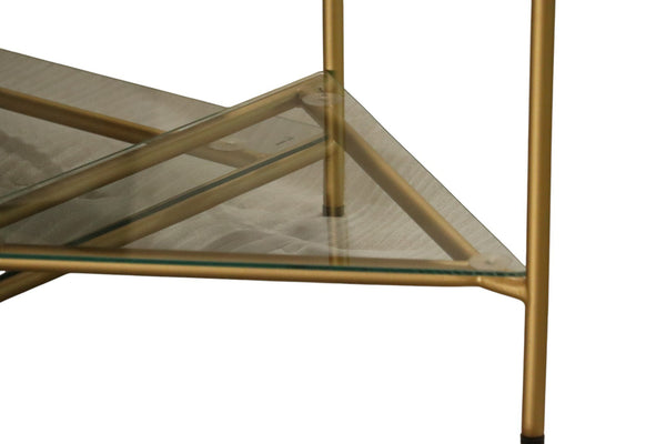 Vig Furniture Modrest Mosk - Chic Modern Coffee Table With Elegant Marble, Glass Top, And Stylish Brass Accents Brass  Vgnr-ni90027