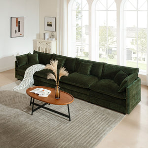 English Elm Free Combination Chenille Sectional Sofa Modular 4 Seat Living Room Couch W714S00467