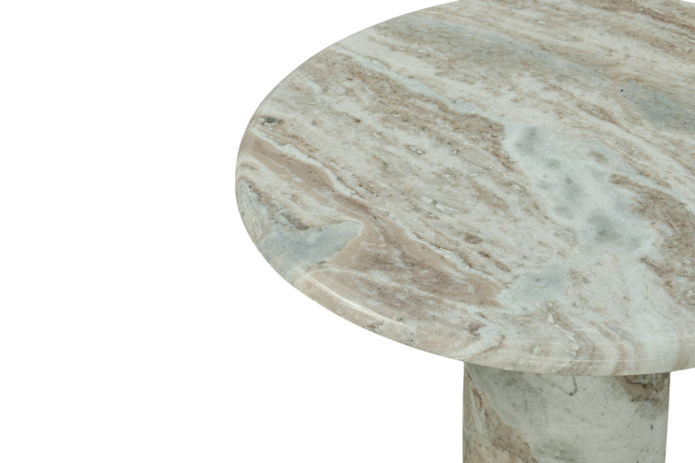 Vig Furniture Modrest Isaac - Elegant Beige Natural Marble Round Coffee Table For Contemporary Living Spaces Beige  Vgnr-ni90040