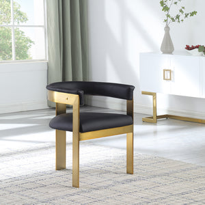 Romeo Black Vegan Leather Dining Chair 831Black-C Meridian Furniture