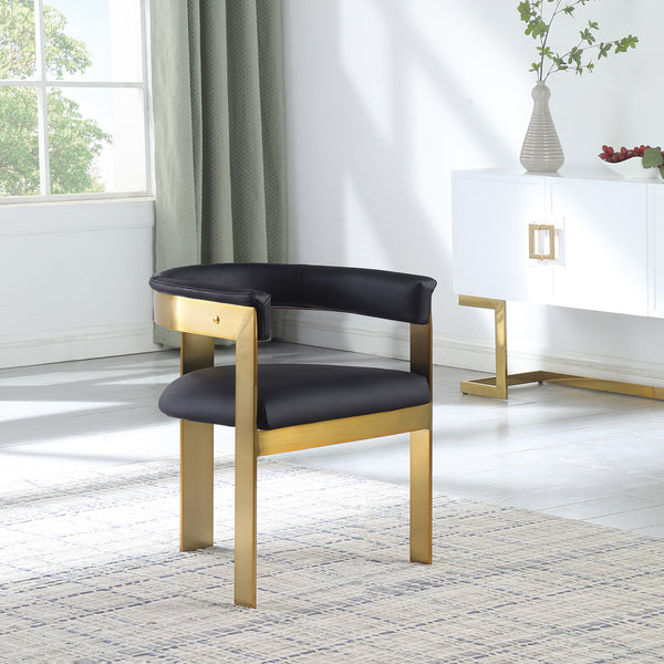 Romeo Black Vegan Leather Dining Chair 831Black-C Meridian Furniture