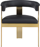 Romeo Black Vegan Leather Dining Chair 831Black-C Meridian Furniture