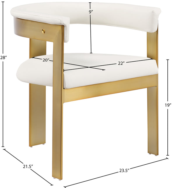 Romeo Cream Vegan Leather Dining Chair 831Cream-C Meridian Furniture