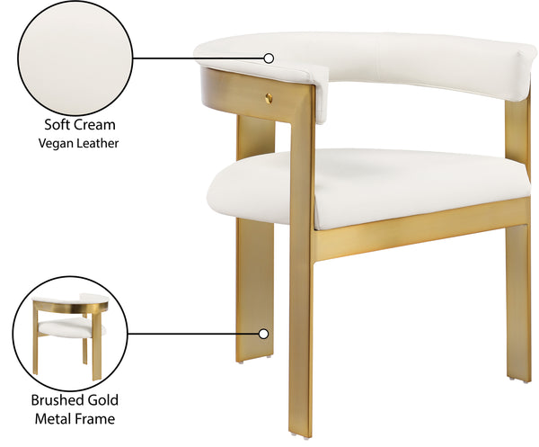 Romeo Cream Vegan Leather Dining Chair 831Cream-C Meridian Furniture