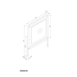 English Elm Beverly Large Black-White Dresser Mirror with Sleek Rounded MDF Frame and Attached Glass Accent Trim B201P391776