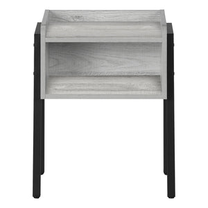 English Elm Accent 2-Tier Console Table with Wood-Look Top and Black Metal Frame for Entryway or Narrow Hallway Grey 24 L x 15 W x 5 H B2710P219347