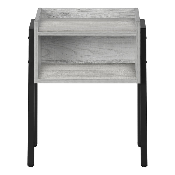 English Elm Accent 2-Tier Console Table with Wood-Look Top and Black Metal Frame for Entryway or Narrow Hallway Grey 24 L x 15 W x 5 H B2710P219347