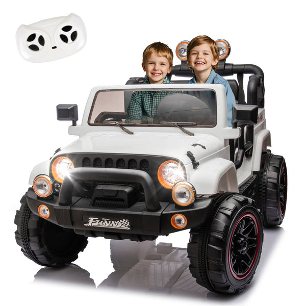 English Elm 24v Kids Electric Ride on Car with Parental Remote Rear Suspension and Bluetooth Audio White W1578P228746