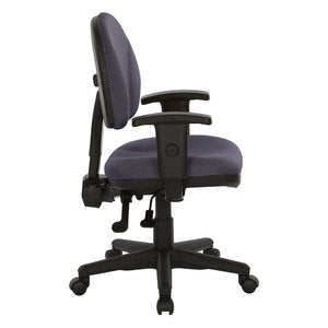 OSP Home Furnishings Sculptured Ergonomic Office Chair with Lumbar Support and Greenguard Certified Padding Jet 8180-297