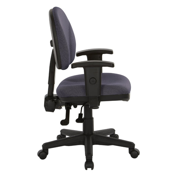 OSP Home Furnishings Sculptured Ergonomic Office Chair with Lumbar Support and Greenguard Certified Padding Jet 8180-297