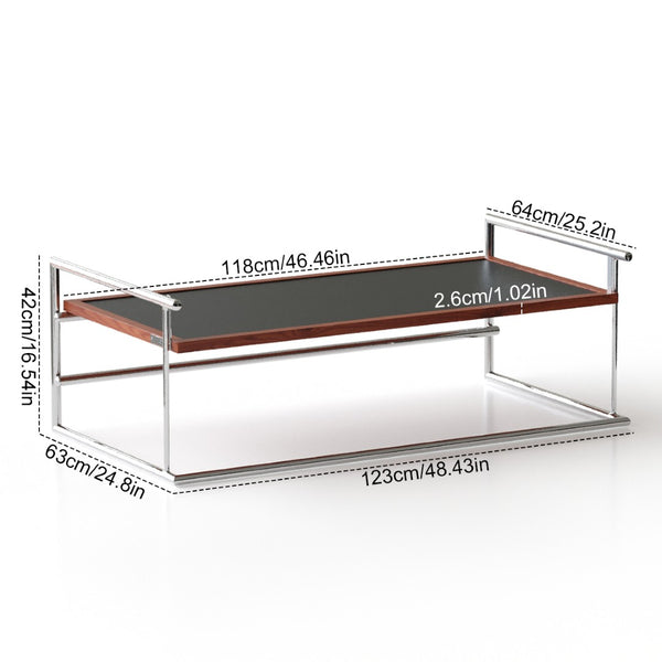 English Elm Rio Bauhaus Flip Top Coffee Table Solid Wood and Steel for Modern Apartment Living W3318P308508