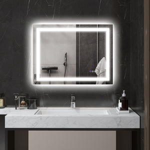 English Elm Homcom Led Bathroom Mirror With Anti-Fog, Dimmable Lighting, Memory Function & Versatile Design W2225P229192