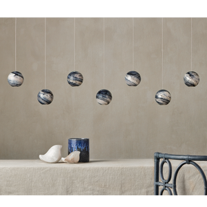 Palatino Rectangular Multi-Drop Pendant Light - Stunning Blue Glass Shades with Contemporary Style