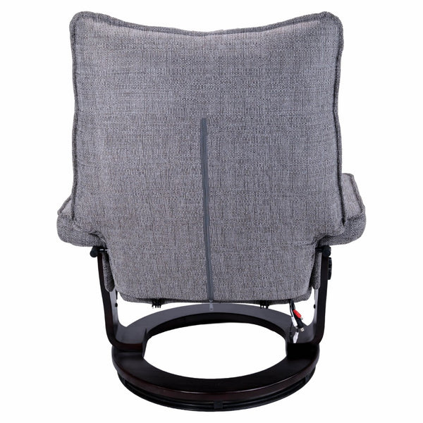 English Elm 8-point Massage Recliner with Heat Ottoman Chenille Swivel Lounge Chair W1622S00002