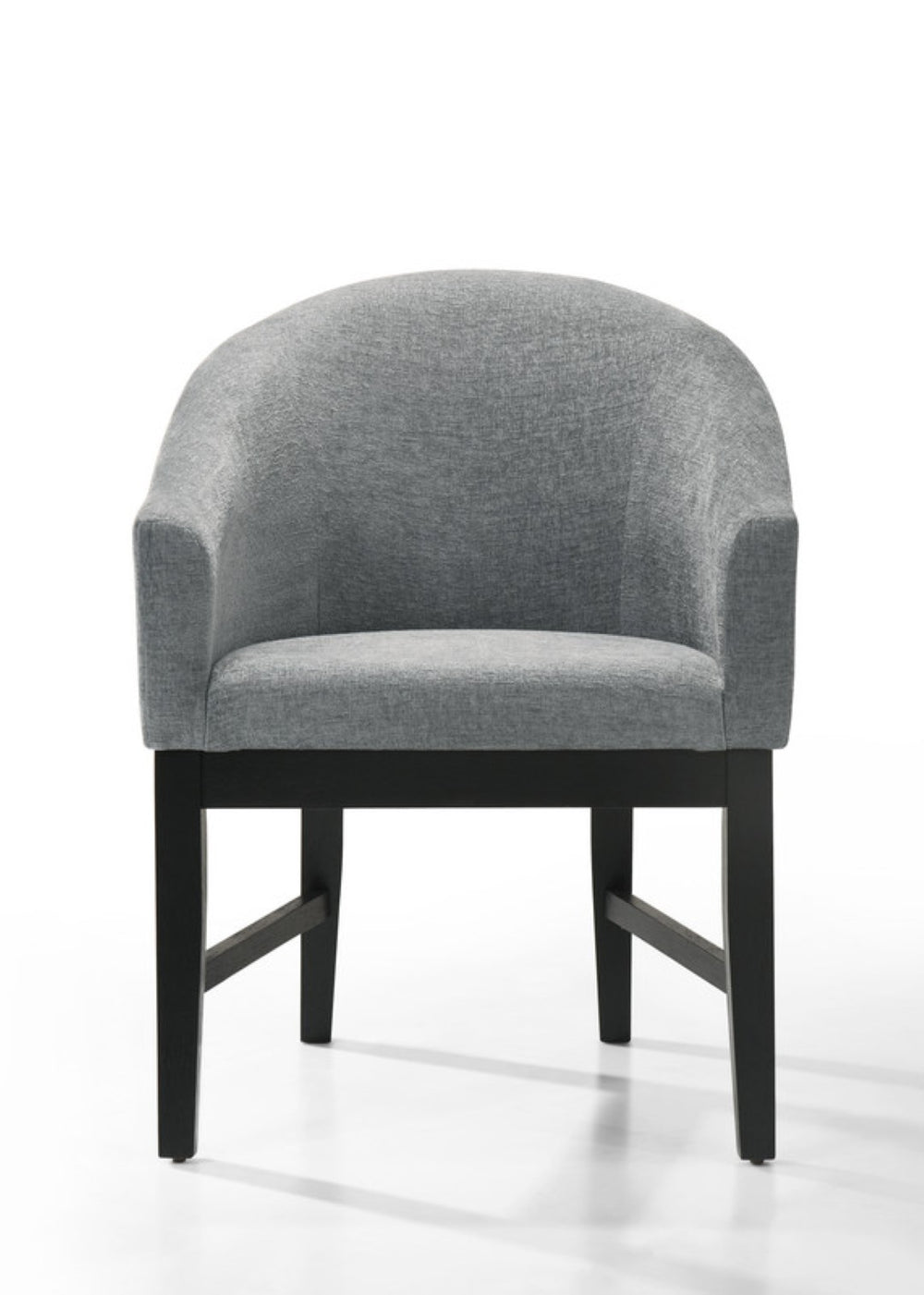 English Elm Honorio Gray Upholstered Barrel Back Dining Chairs with Matte Black Legs Set of 2 B2749P413307