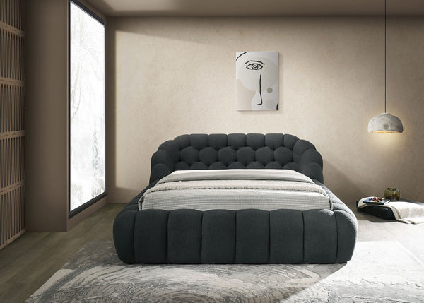 English Elm Modern Tufted Queen Platform Bed Upholstered Chenille Frame for Contemporary Bedroom B2741S00826