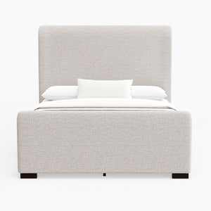 Alpine Furniture Adele Stone Beige Platform Bed With Wingback Linen-Textured Upholstery, Low-Profile 14-Slat Support Oatmeal 8322F