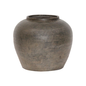 Lilys Approx 10" Vintage Charcoal/Gray Pottery Jar Medium (Size & Finish Vary) 8324