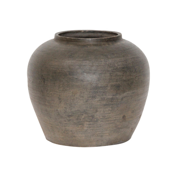 Lilys Approx 10" Vintage Charcoal/Gray Pottery Jar Medium (Size & Finish Vary) 8324