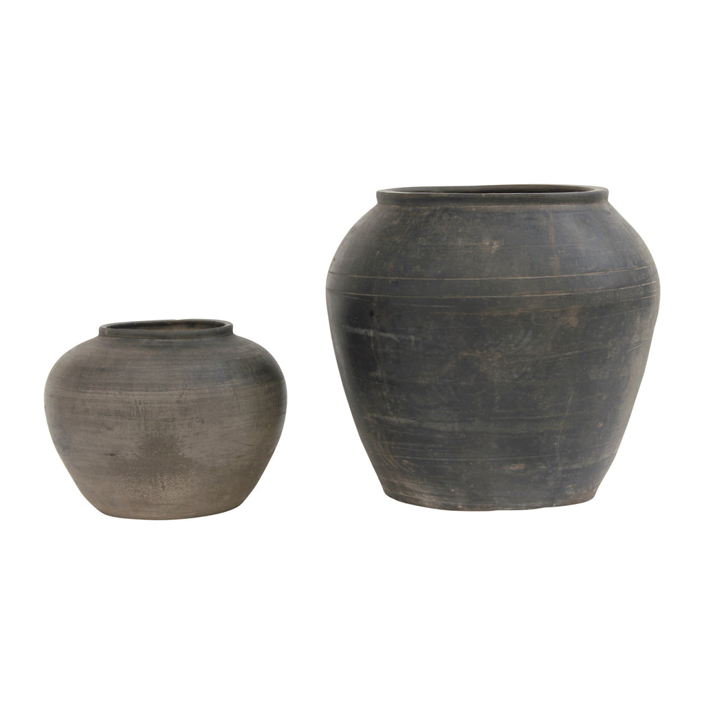 Gray Ceramic Jar - Large