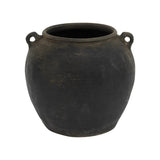 Lilys Approx 12" Vintage Charcoal/Gray Pottery Jar Large With Two Handles Large (Size & Finish Vary) 8324-6