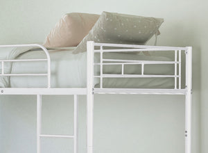 English Elm Twin Arch Slat Bunk Bed with Patented Insert & Lock Joint System — Sturdy Transitional Style, Space-Saving Design White 14 L x 80 W x 7 H B2741P348887