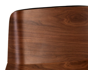 Sunpan Rhett Office Chair - Luxe Dillon Black Faux Leather Mid-century Design With Walnut Accents & Wheels Black Faux Leather 111903