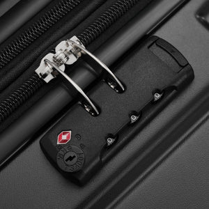 English Elm Luggage 5 Piece Hardside Abs Set with Front Access Carry on and Tsa Spinner Wheels Black N732P391579B