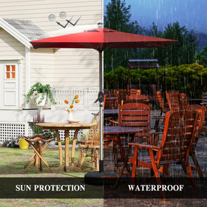 English Elm Rectangle Patio Umbrella with Crank Lift and Tilt, UV-Resistant 180G Polyester Canopy, Ventilated Shade (Base Not Included) Brick red W1859P353586