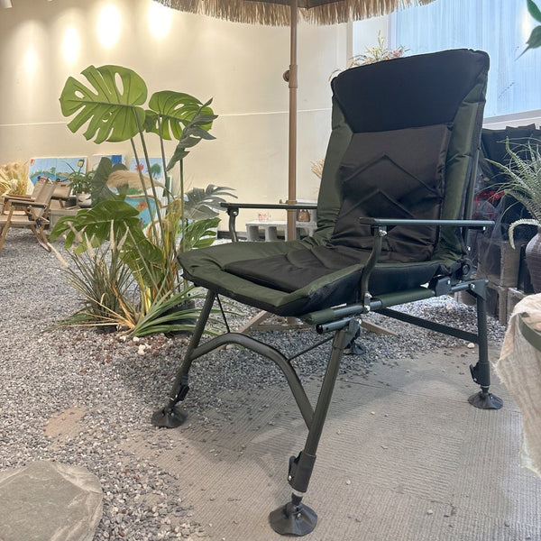 English Elm Camping Lounge Chair - Portable Folding Recliner With Adjustable Backrest For Ultimate Comfort Outdoors P1 W241106338-GIGA