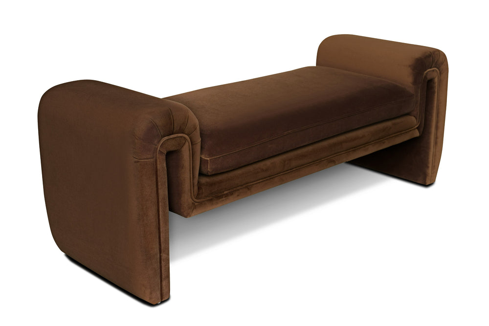 Vig Furniture Divani Casa Bentley - Luxurious Modern Brown Velvet Bench For Stylish Home Decor & Comfort Brown  Vgah-ag146-ot-brn