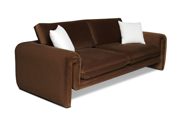 Vig Furniture Divani Casa Bentley - Luxurious Brown Velvet Sofa For Modern Living Rooms - Stylish Comfort Redefined Brown  Vgah-ag146-3-brn