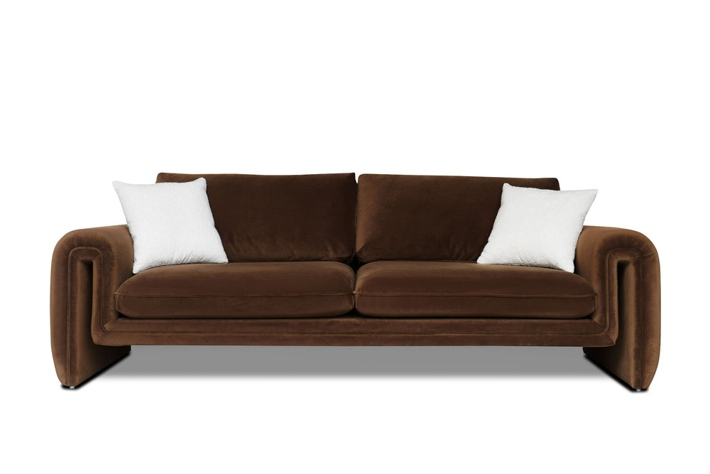 Vig Furniture Divani Casa Bentley - Luxurious Brown Velvet Sofa For Modern Living Rooms - Stylish Comfort Redefined Brown  Vgah-ag146-3-brn