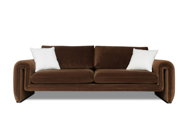 Vig Furniture Divani Casa Bentley - Luxurious Brown Velvet Sofa For Modern Living Rooms - Stylish Comfort Redefined Brown  Vgah-ag146-3-brn